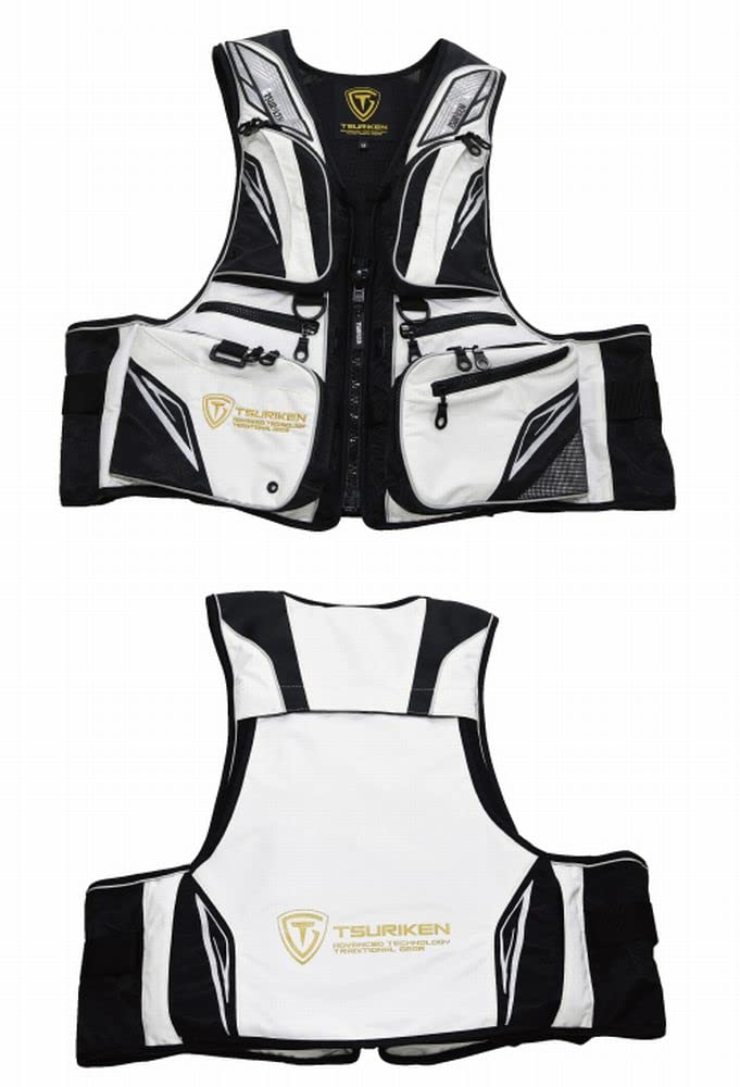 Amazon | 釣研(TSURIKEN) フローティングベスト TV221ホワイト M