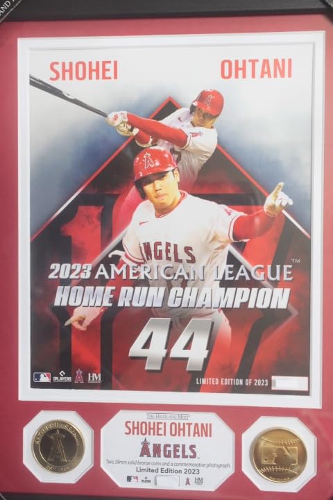大谷翔平選手 2023 AL HR王獲得記念ダブルフォトミント Amazon.co.jp