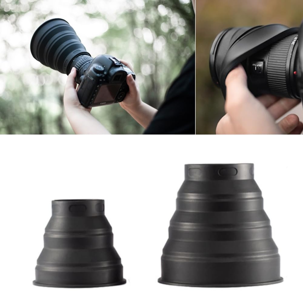 Amazon | レンズフード 夜景撮影 53-72mm/72-112cmレンズ用 シリコン