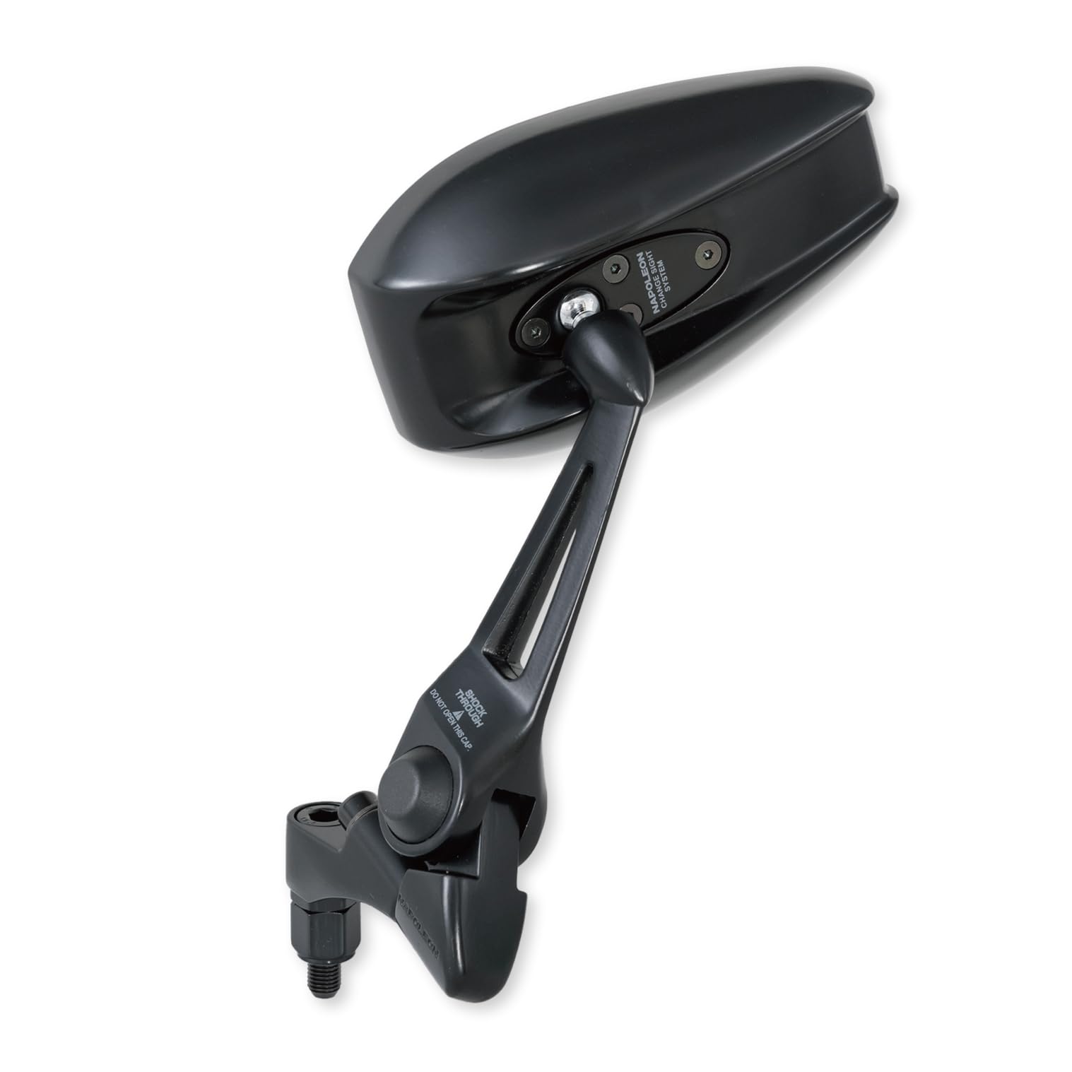 Tanax NA-014 Napoleon Shark Mirror 7 Motorcycle Mirror, Black