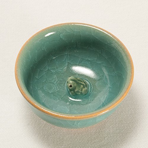 Amazon.co.jp: 京焼・清水焼 福蛙 酒盃 （ぐい呑み おちょこ） 青磁