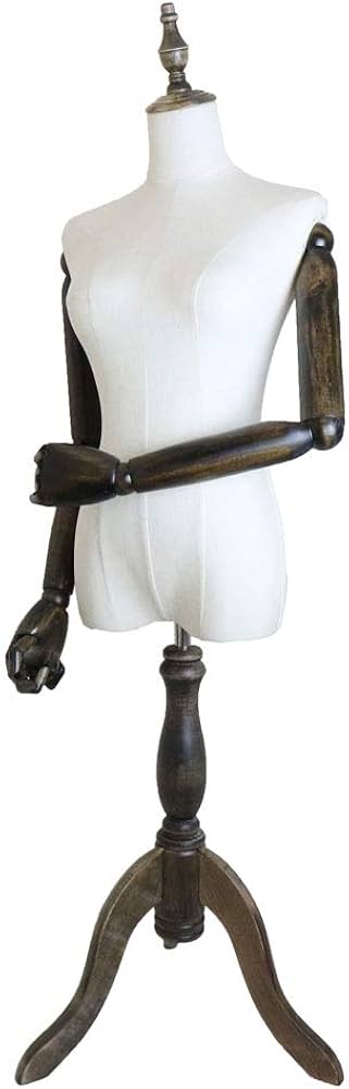 Amazon.co.jp: マネキン 稼働 アーム付き トルソー 女性用 上半身 木製