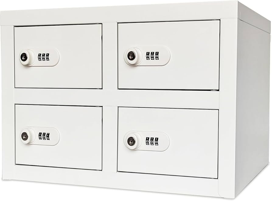 Amazon.co.jp: 貴重品ロッカー 小型 鍵付きダイヤル錠 4人用 ロッカー