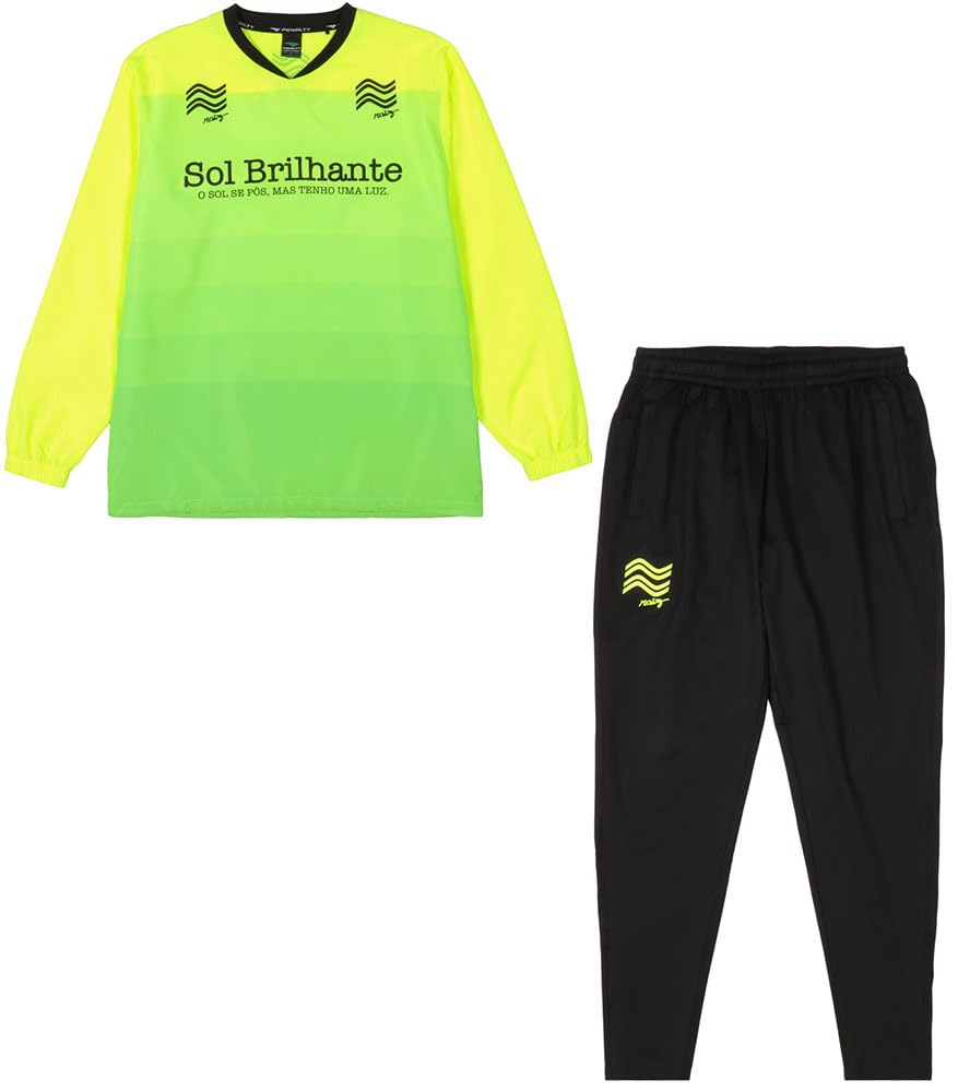 美品】アンブロ ピステ 上下セットアップ ロゴプリント 緑×黄 メンズXL