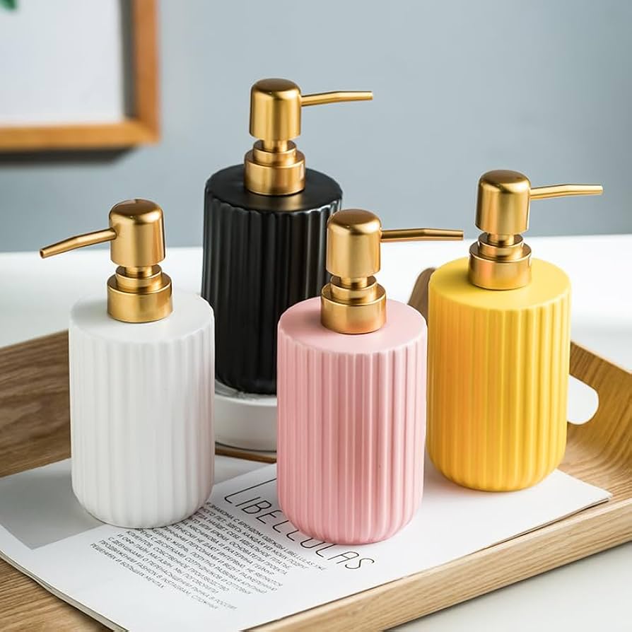 Amazon.com: Chic Cylinder-Shaped Soap Dispenser, Vertical Stripe