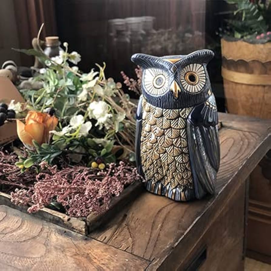 Amazon.co.jp: リンコナダ ブルーフクロウ 1005 陶器 動物 置物