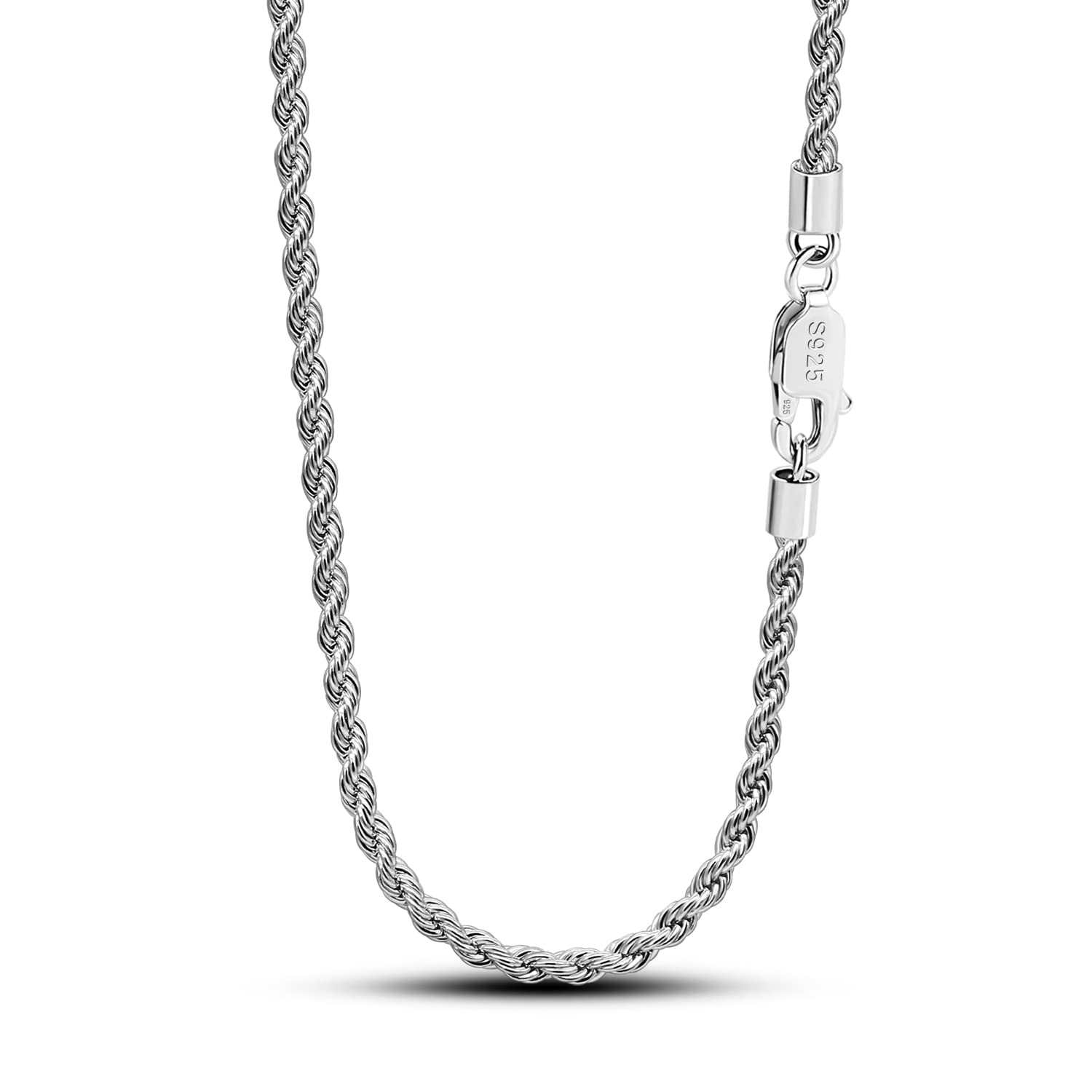 H&Beautimer Solid 925 Sterling Silver Necklace for Men and Women