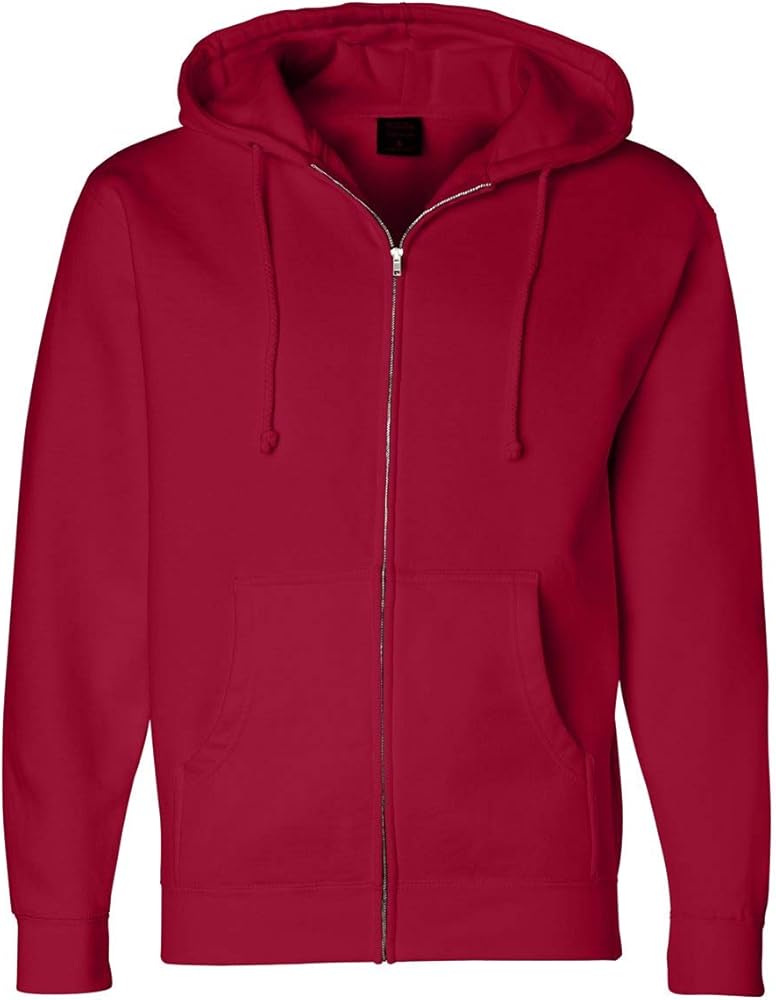 Independent Trading Co. Hooded Full-Zip Sweatshirt M Red at Amazon