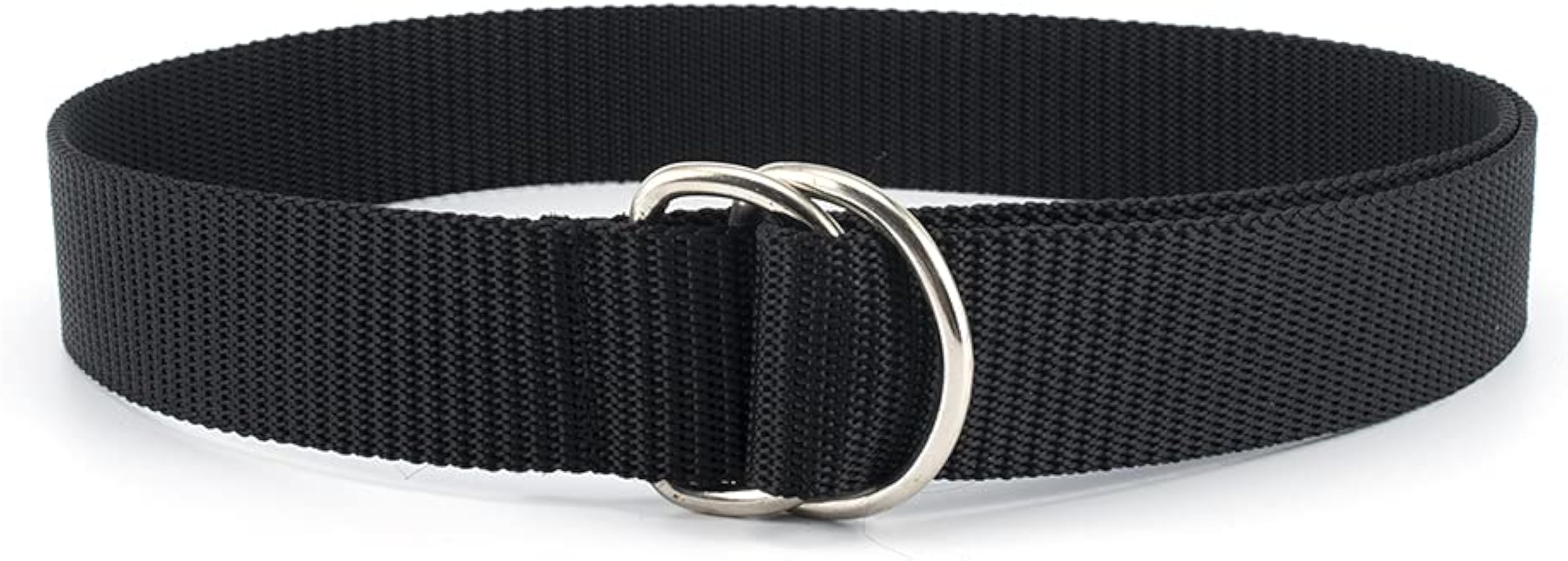 Men Women Woven Casual Belt Double-Loop D-Shaped Buckle Nylon