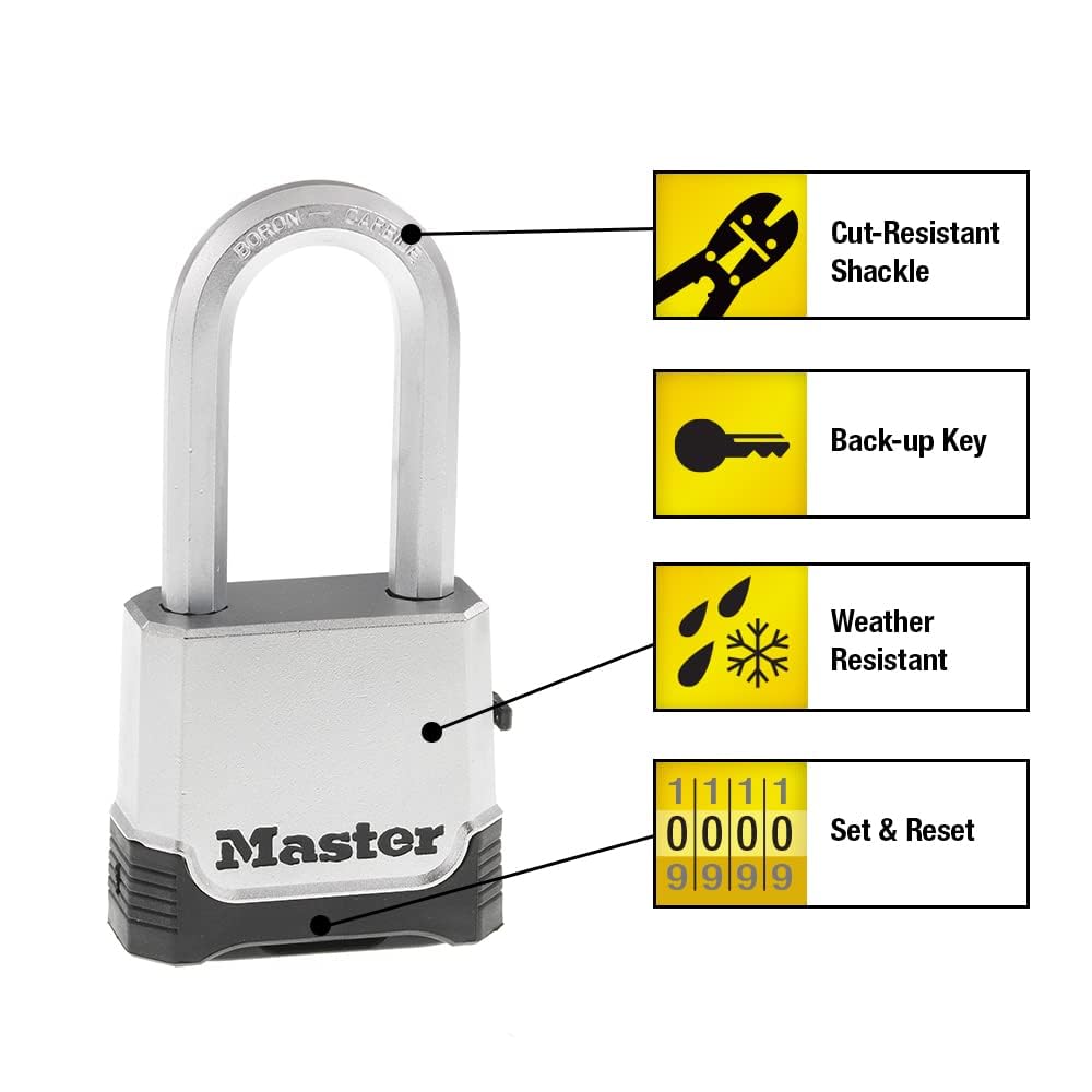 Master Lock Silver Outdoor Combination Lock, Heavy Duty Weather