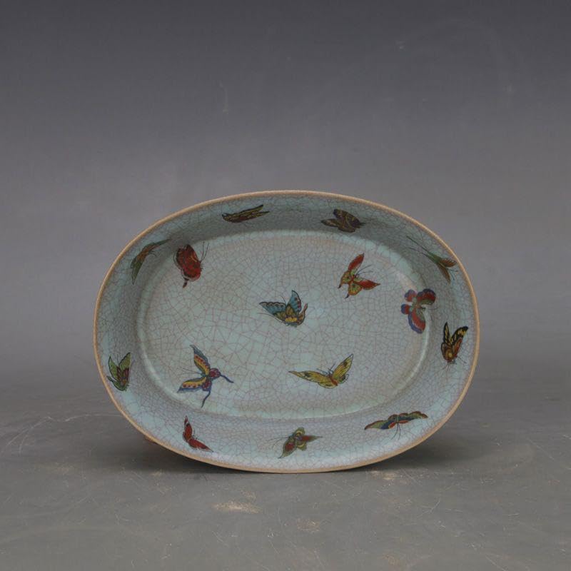 Amazon.co.jp: 宋汝窯 天青釉蝶紋 四足水仙盆 景徳鎮 陶磁器 装飾品