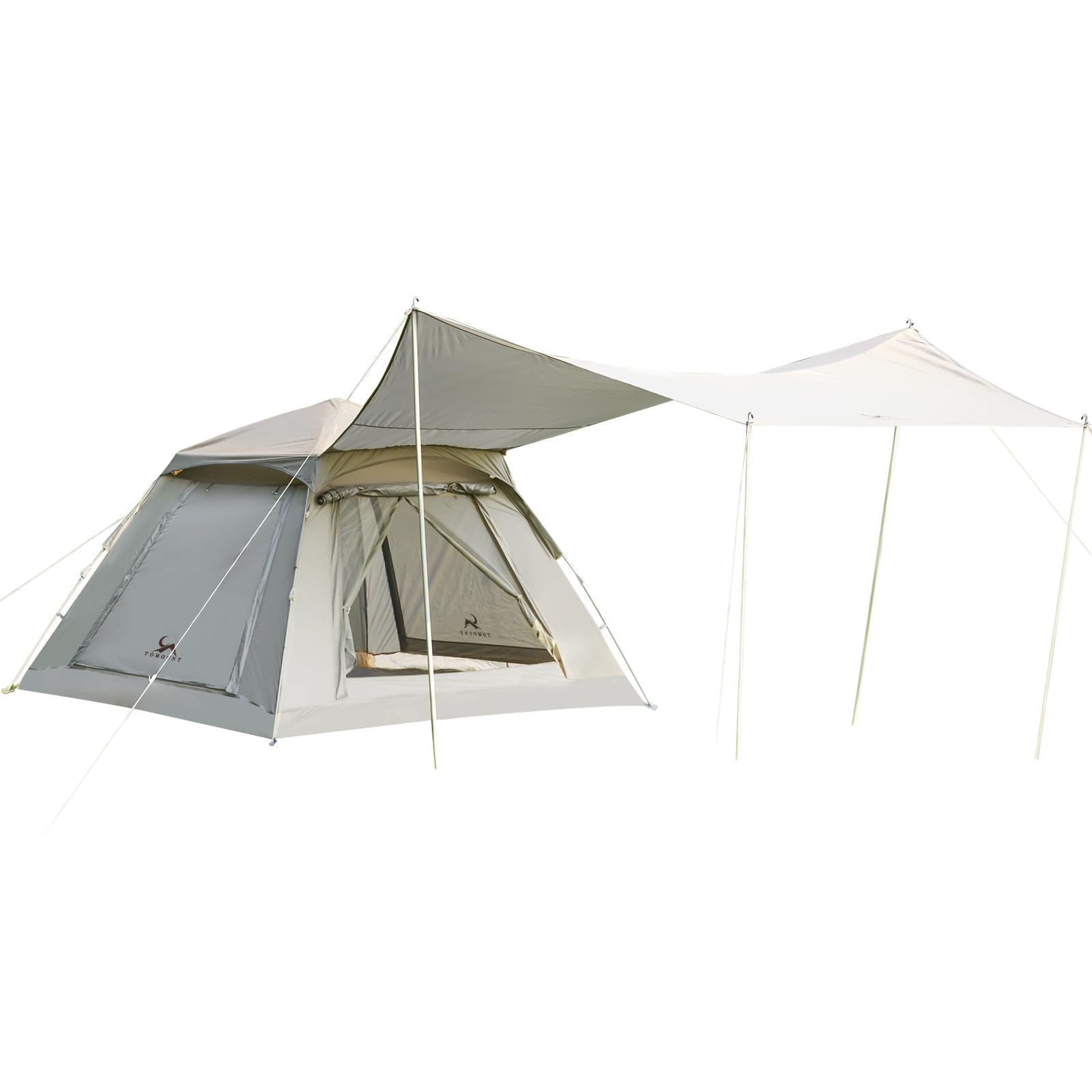 Amazon | TOMOUNT ワンタッチテント 2～4人用 タープ連結 UPF50+