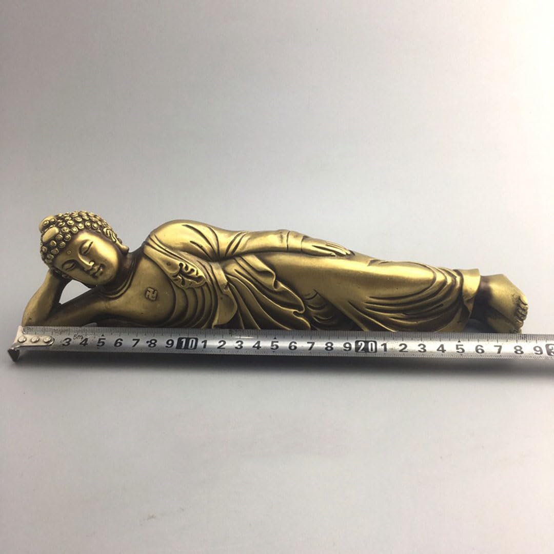 Amazon｜仏像【釈迦如来涅槃像】28cm 真鍮像 仏教美術品 仏陀彫刻