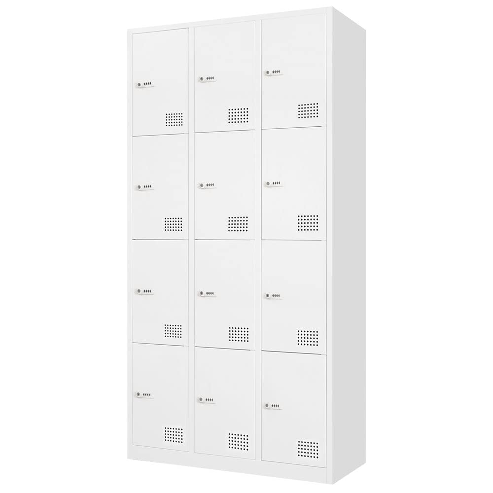 Amazon | LOOKIT ロッカー 12人用 鍵付き スチールロッカー 3列4段