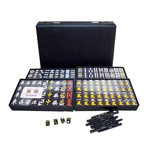 Amazon.co.jp: 手打ち麻雀牌 オールブラック 金龍（黒点棒付き