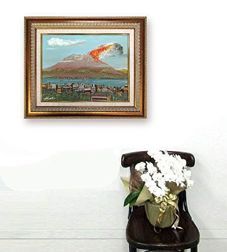 Amazon.co.jp: 伊東明生『桜島・鹿児島(F6号)』油彩画 風景画 薩摩富士