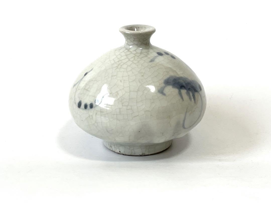 古砥部 共箱 明治初期 染付花文印深鉢 古美術 骨董 古砥部 共箱 明治