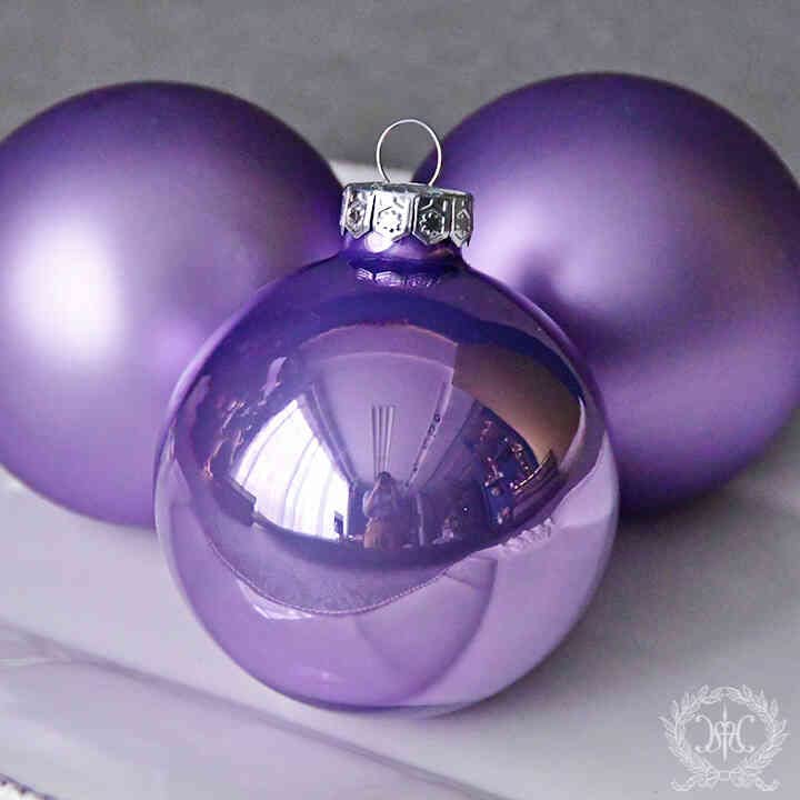 Amazon.co.jp: ガラスボール/ヘザーパープルMIX 7cm8コ入り Kaemingk