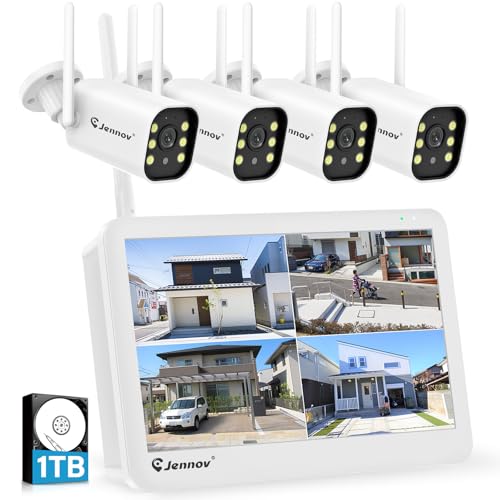 Amazon.co.jp: Jennov 防犯カメラ 屋外 モニター付き 500万画素 130度