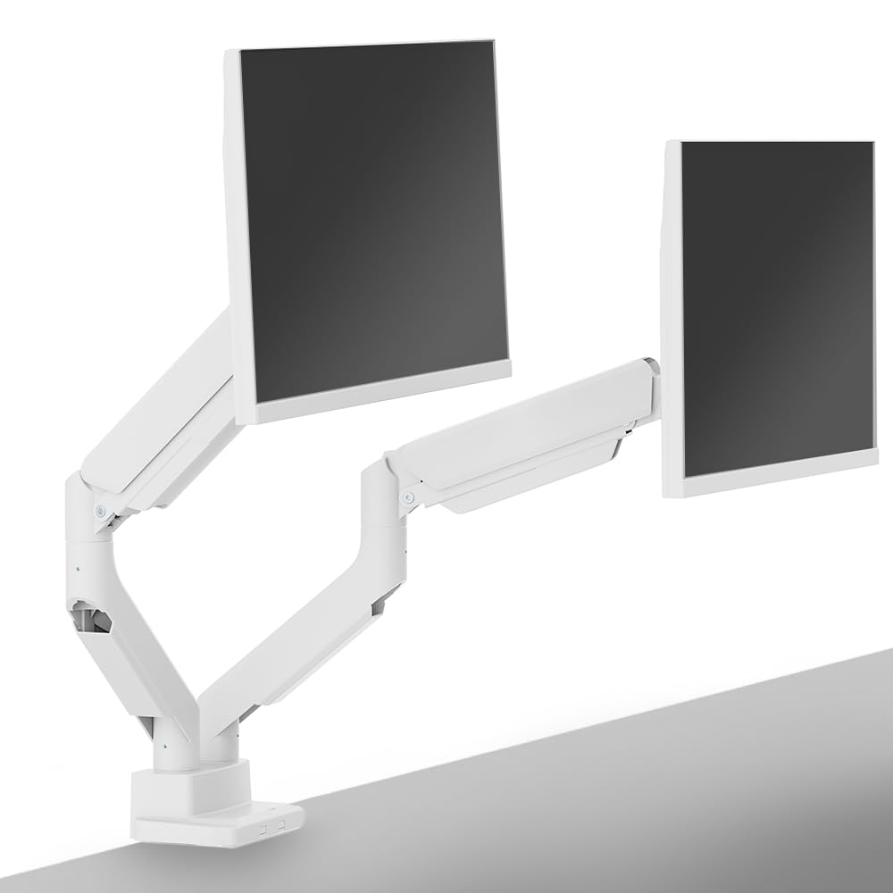 Amazon.co.jp: Pixio PS2D White モニターアーム 白 デュアル 17-35