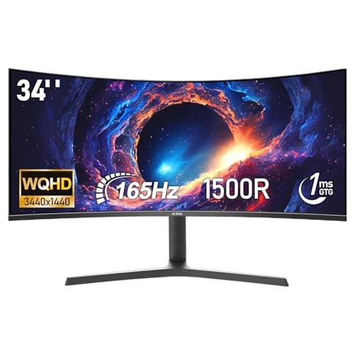 Amazon.co.jp: AESNO 34インチ ゲーミング モニター 湾曲 UWQHD 165Hz