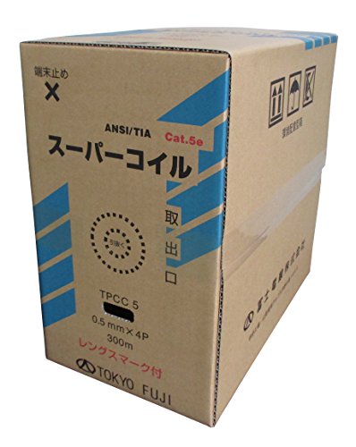 Amazon.co.jp: TOKYO FUJI 冨士電線 CAT5E 単線LANケーブル 300m巻き
