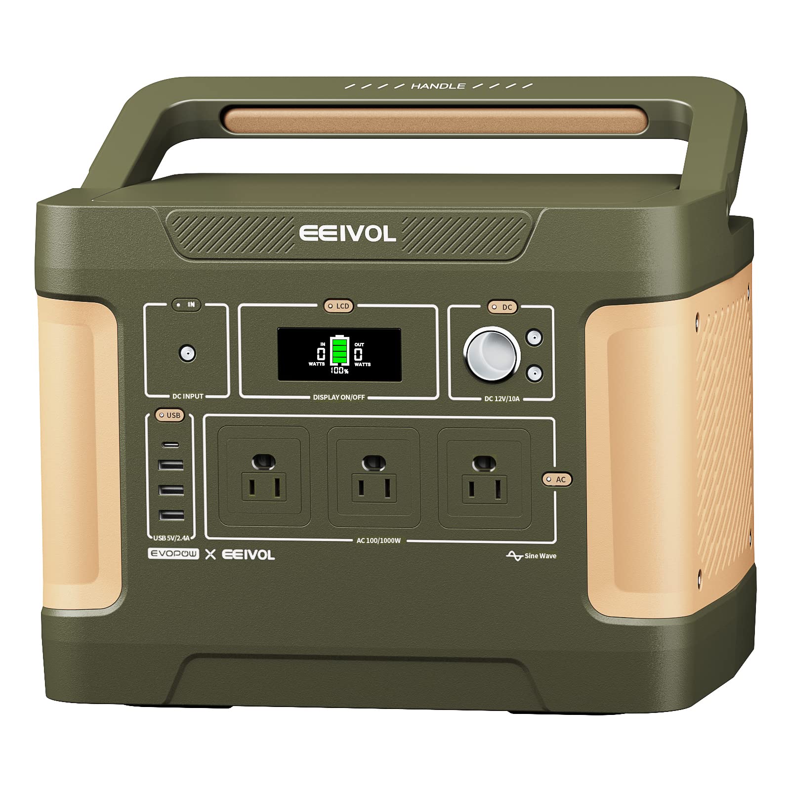 Amazon.co.jp: Evopow×EEIVOL ポータブル電源 リン酸鉄リチウム 1024Wh