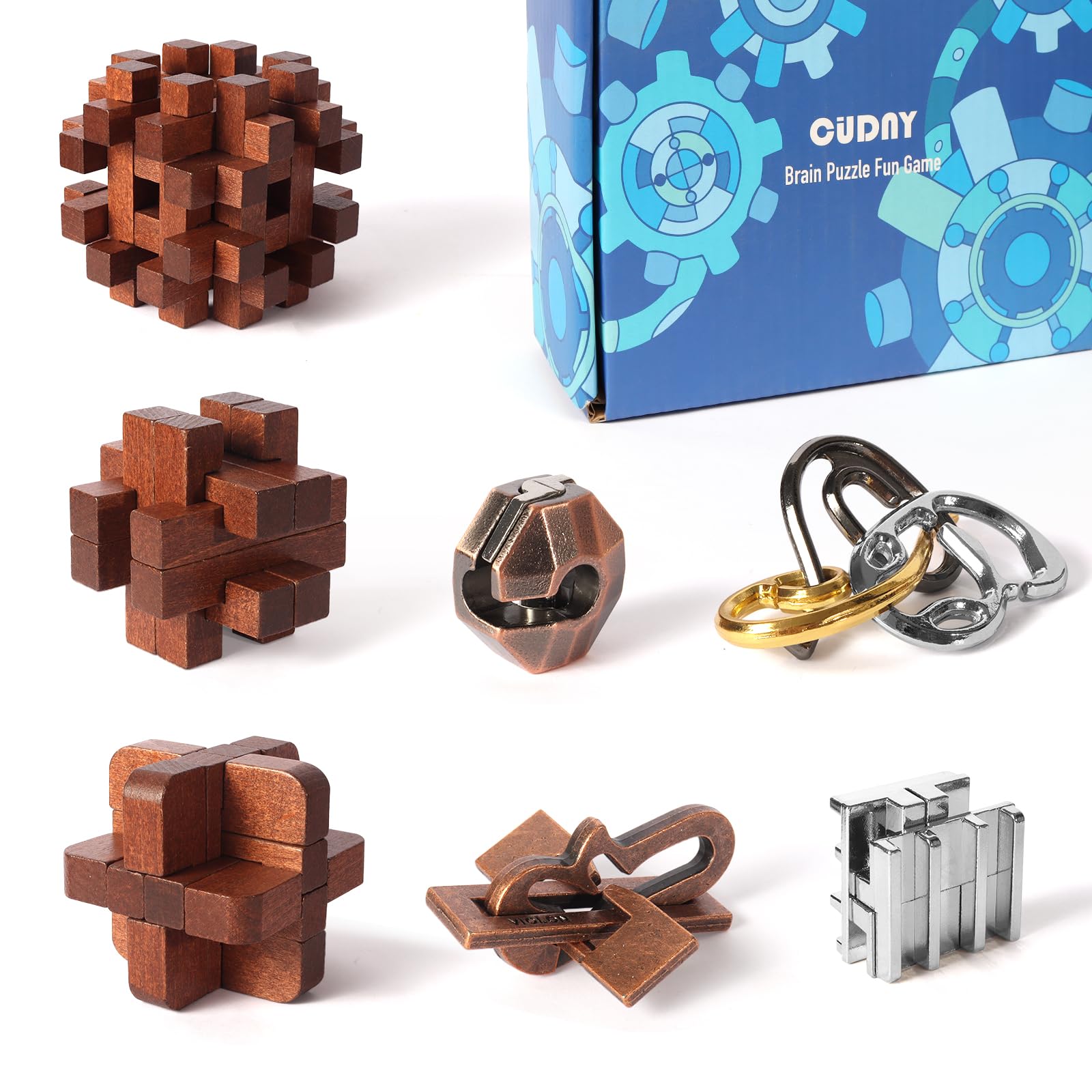 Amazon.com: CUDNY 7 Pieces Cool Unlock Interlock Brain Teaser