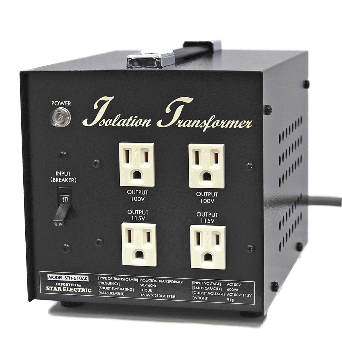 Amazon.co.jp: プロケーブル アイソレーション電源トランス 600W 黒