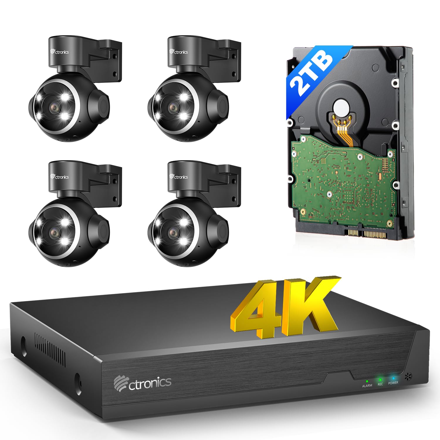 Amazon.co.jp: 【4K 800万画素録画機, 24時間常時録画】Ctronics poe