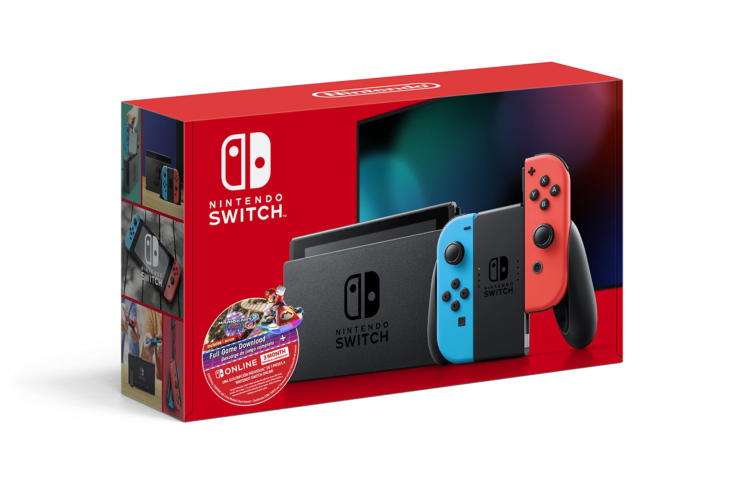 Amazon.com: Nintendo Switch w/Neon Blue & Neon Red Joy-Con + Mario