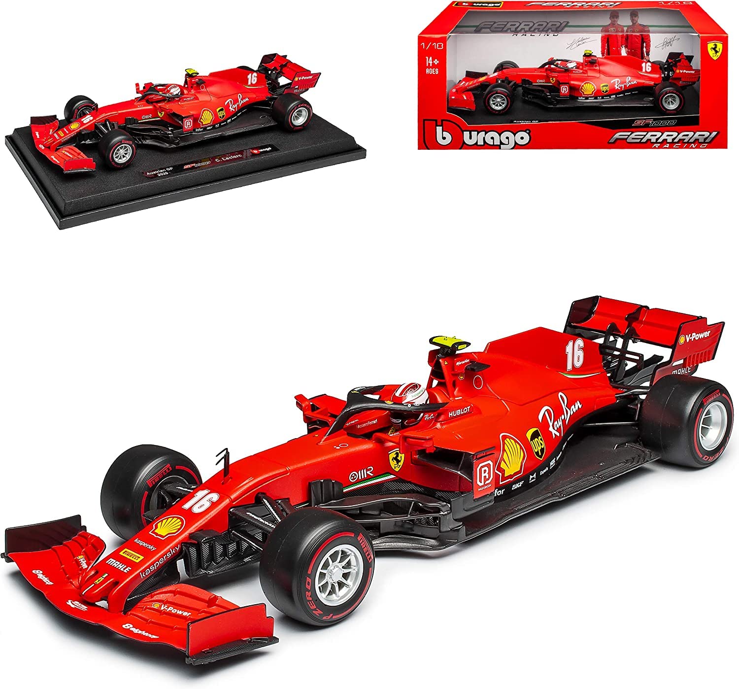 Bburago 1:18 Ferrari Scuderia SF1000 Charles Leclerc #16 Soft