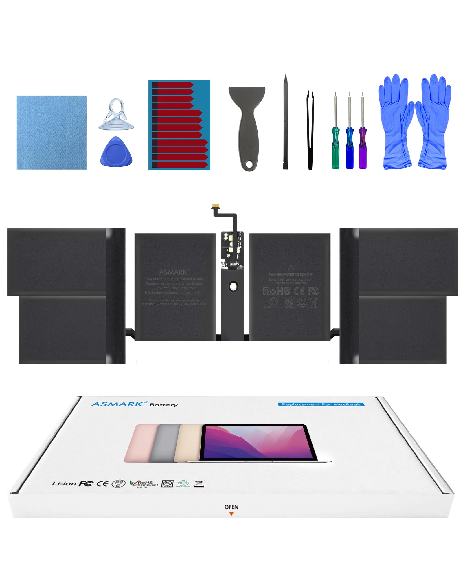 Amazon.co.jp: ASMARK Macbook Pro A2442 バッテリー 交換 適用 14