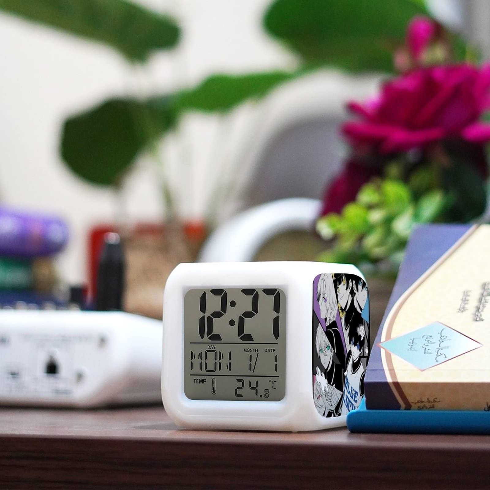 Amazon.co.jp: ブルーロック カラフルな目覚まし時計デジタル時計