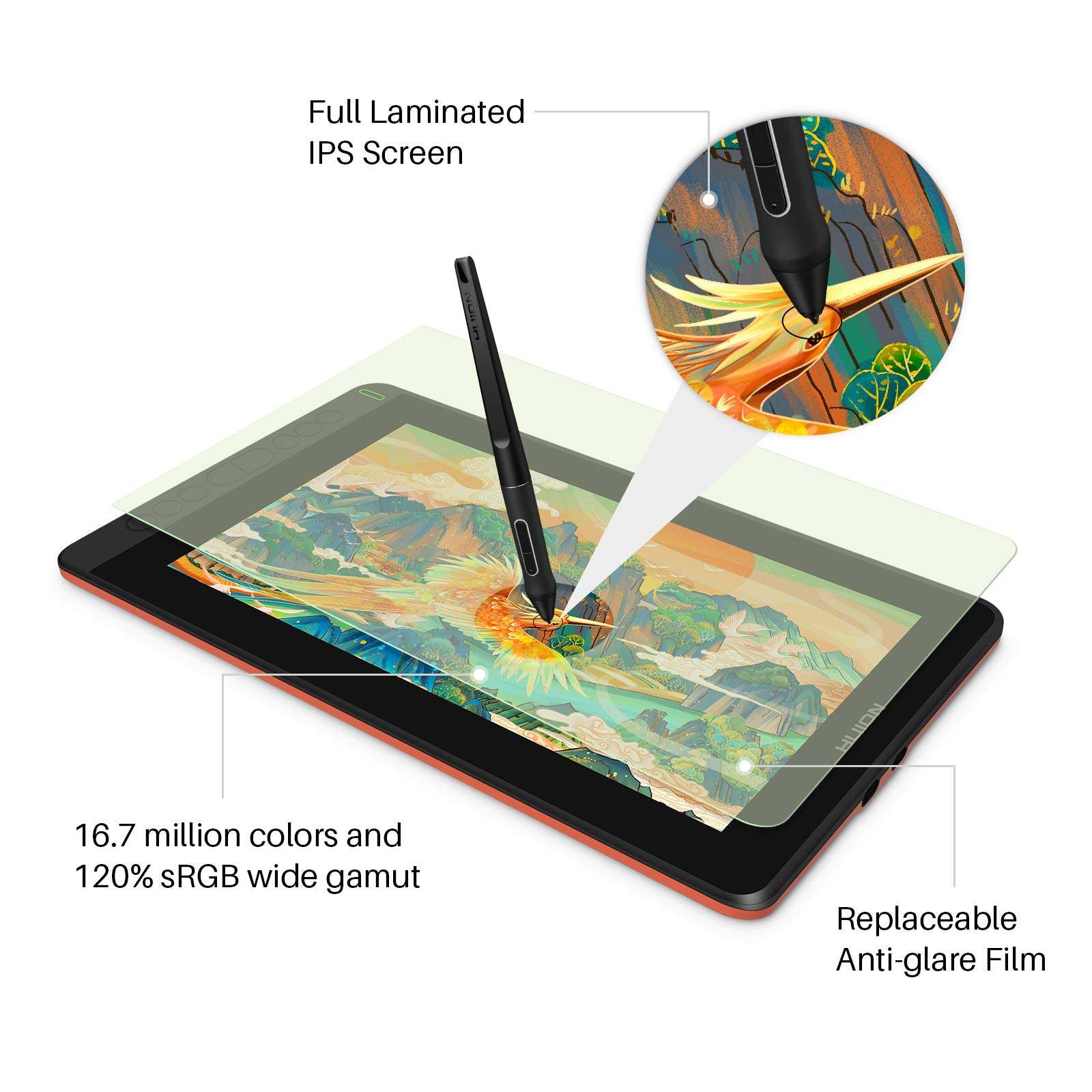 Amazon.com: HUION KAMVAS 12 Drawing Tablet with Screen, Full