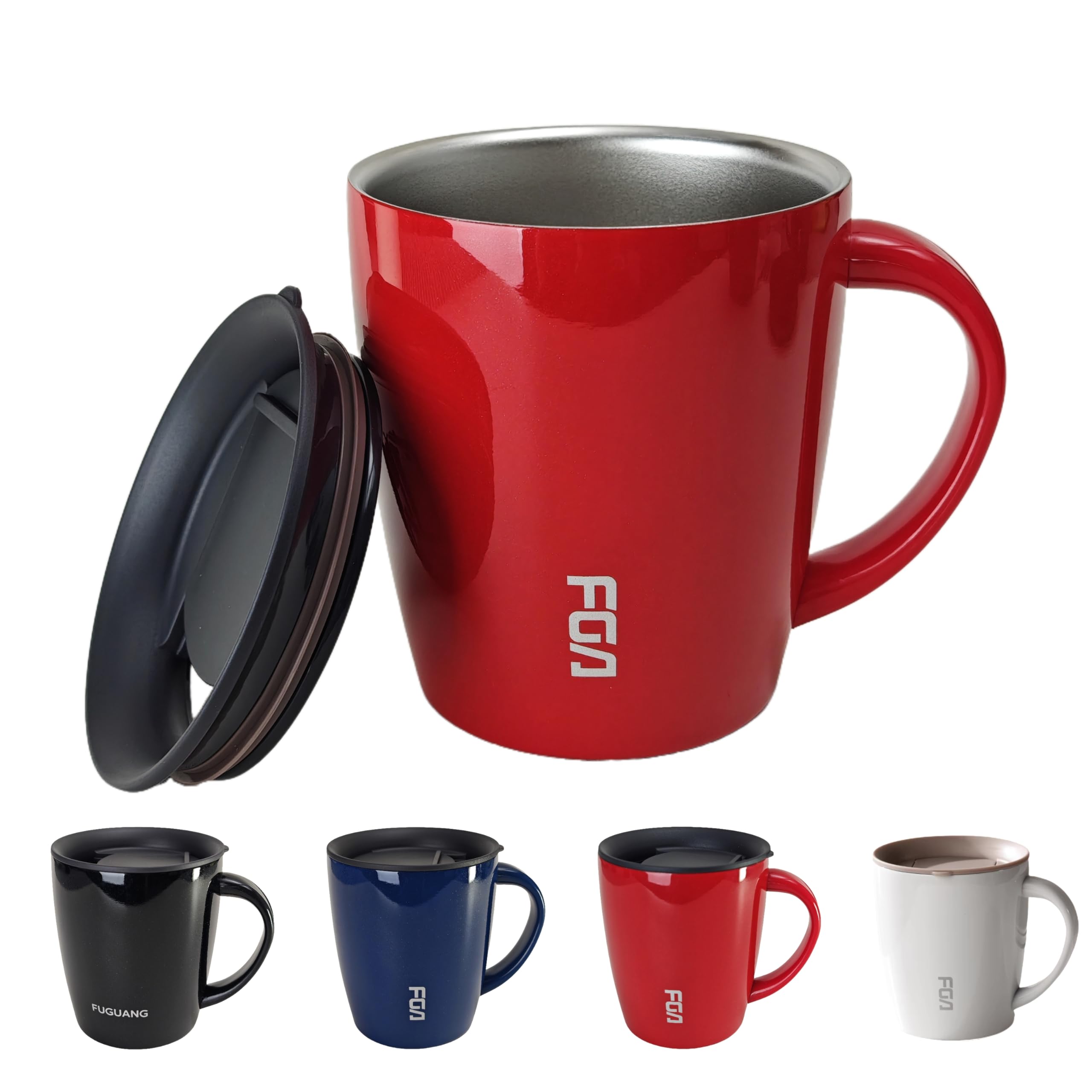 Amazon | 西田(Nishida)蓋つき ステンレスマグカップ 380ml 保冷 保温