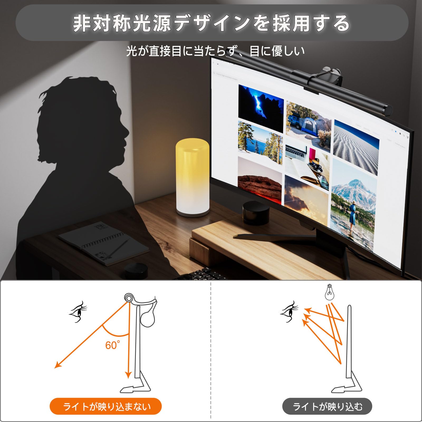 Amazon.co.jp: Iseebiz モニターライト リモコン付き バーライト