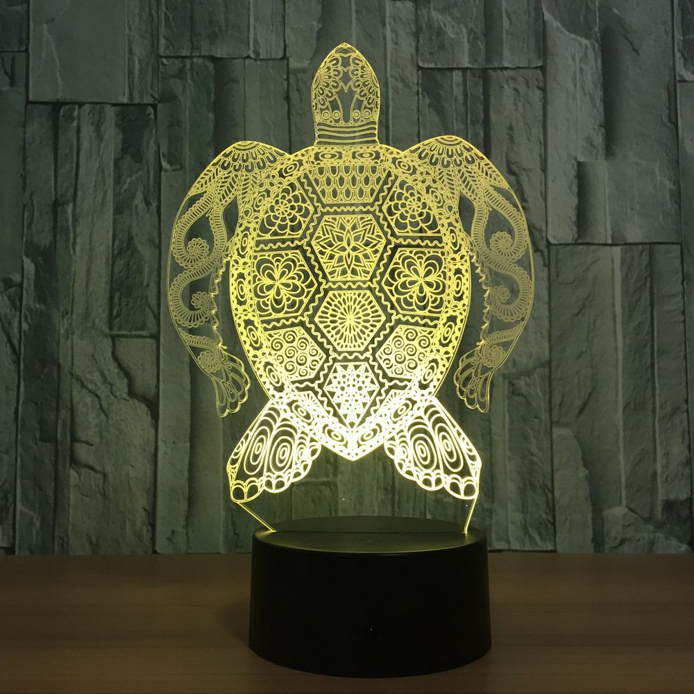 Sea Turtle 3D Night Light, 7 Colors Changing Optical Illusion