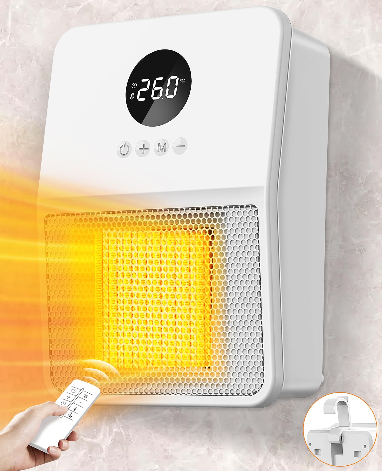 Amazon | ヒーター 壁掛け 人感センサー付き セラミックヒーター