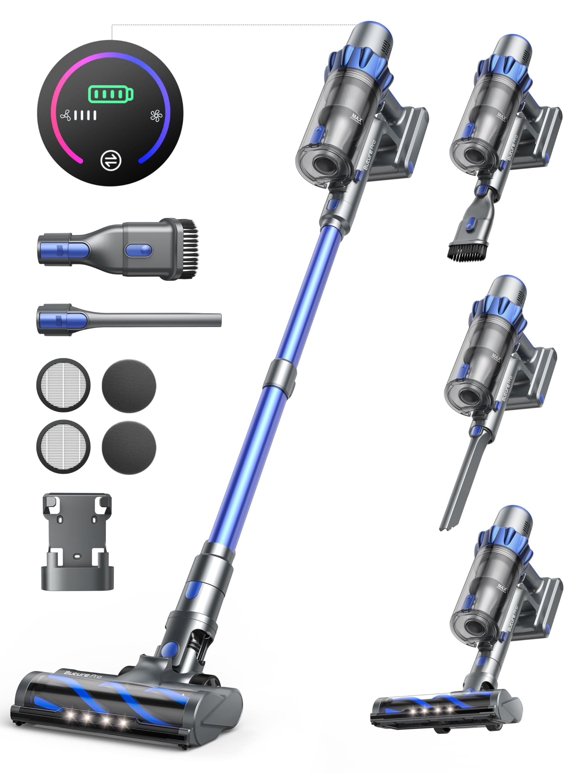 Amazon | BuTure Pro コードレス掃除機 38KPa 450W 55分間稼働 壁掛け