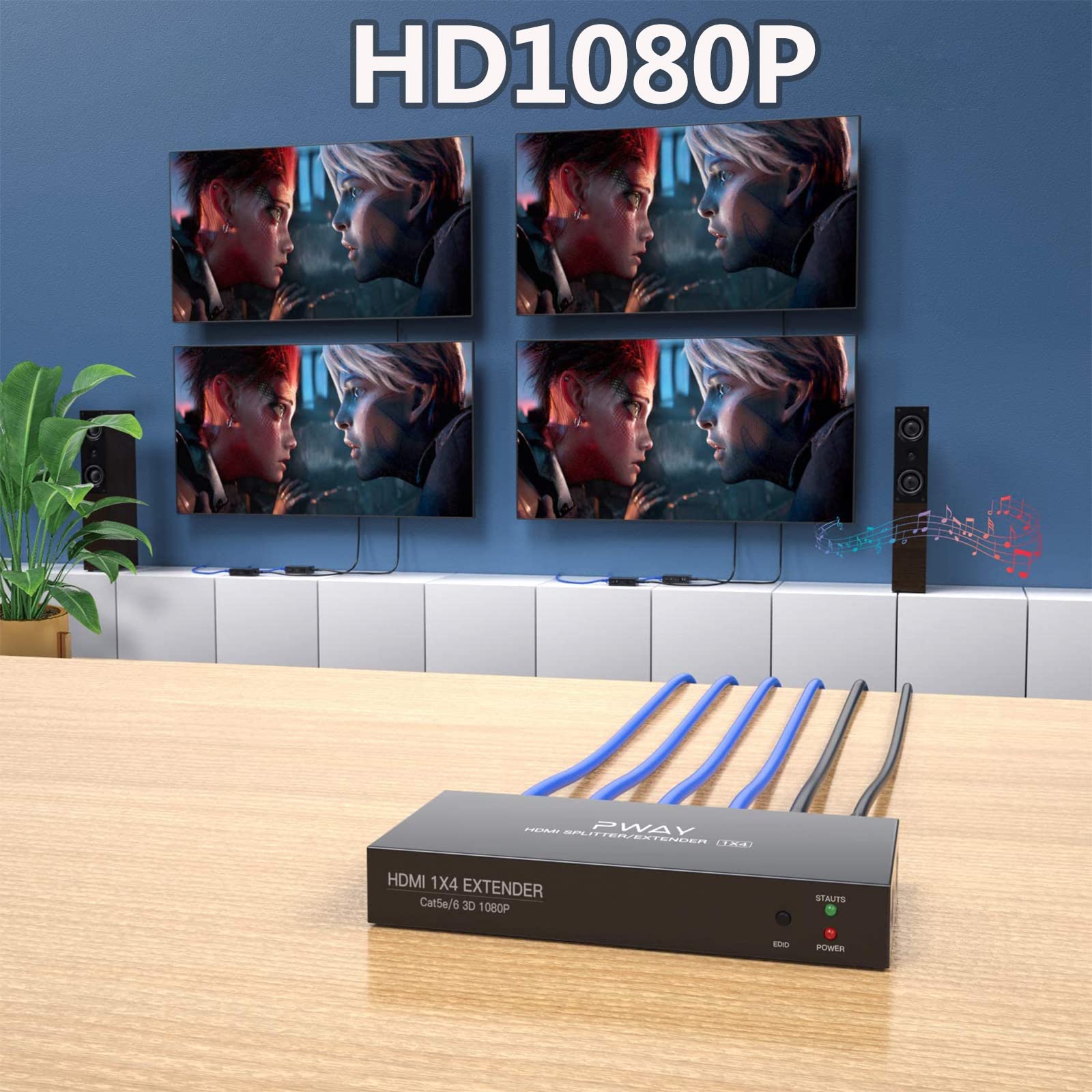 Amazon | POC HDMIエクステンダー LAN 3D分配器 4出力 遅延なし60m安定