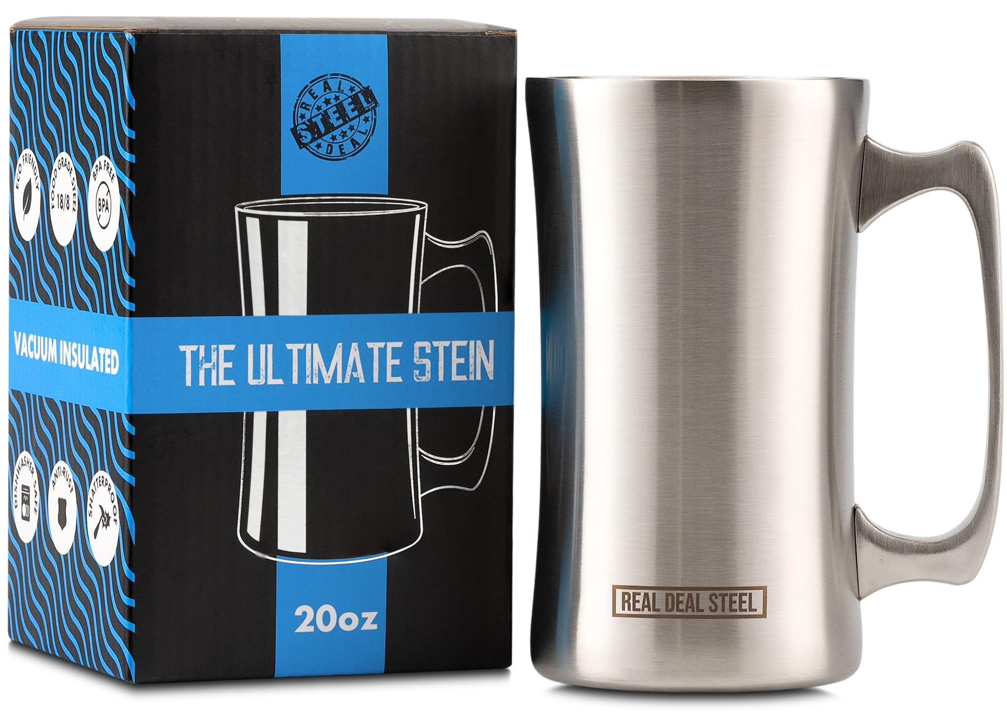 Amazon.com | Real Deal Steel Stainless Steel Insulated Beer Mug