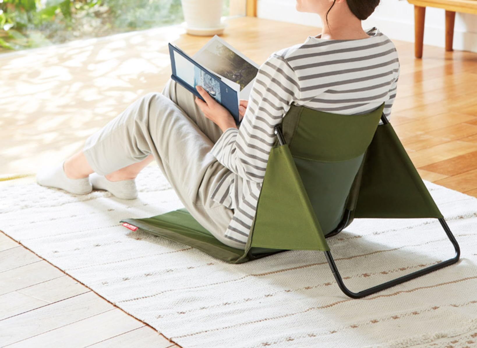 Amazon.co.jp: グランドチェア 座椅子 折りたたみ 収納袋付き 背もたれ