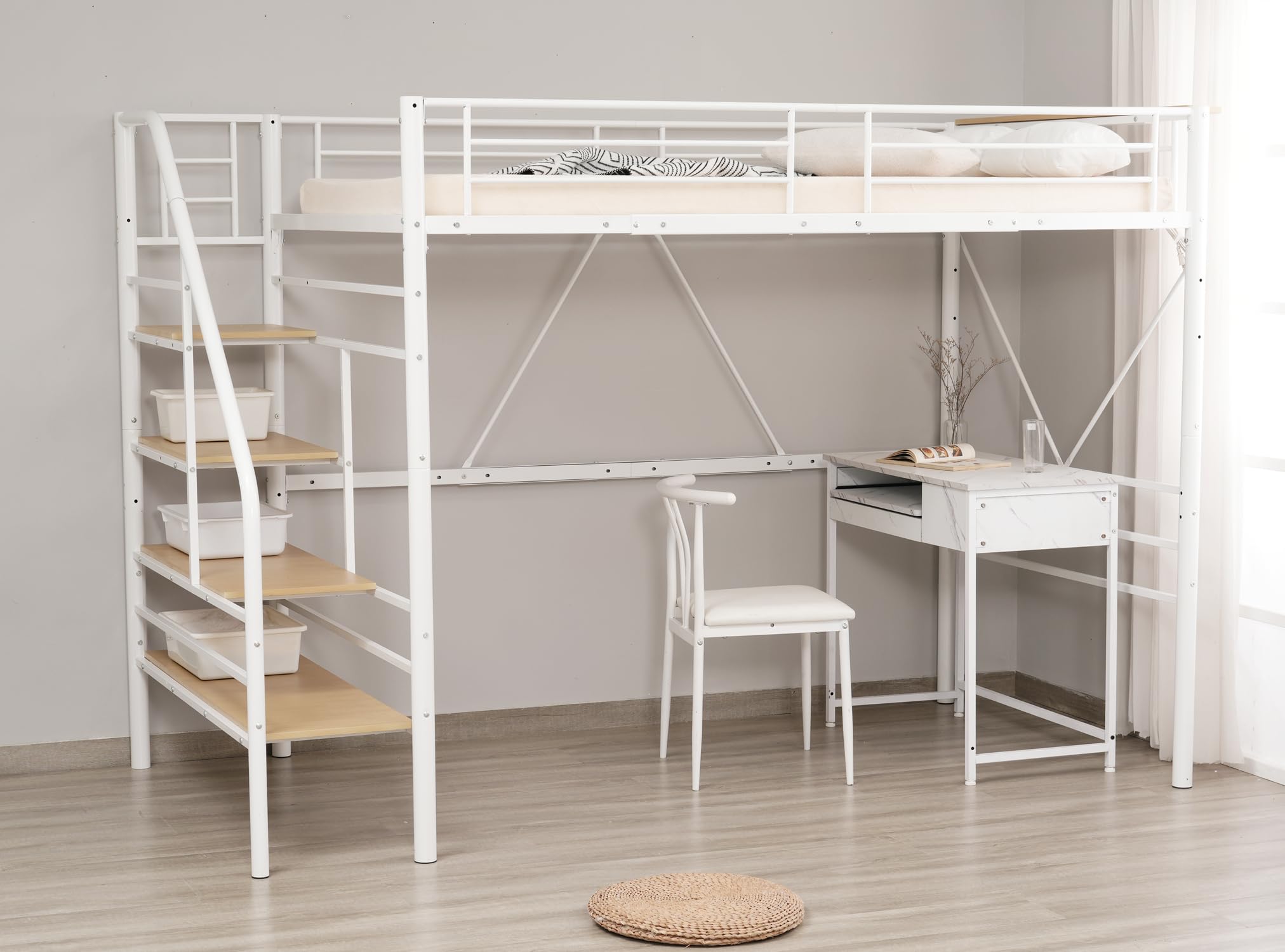 引き取りのみ】【葛飾区】 ロフトベッド セミダブル 階段付き