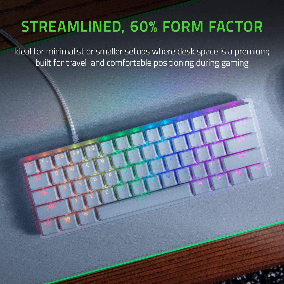 Amazon | Razer Huntsman Mini - 60% Optical Keyboard (Clicky Purple
