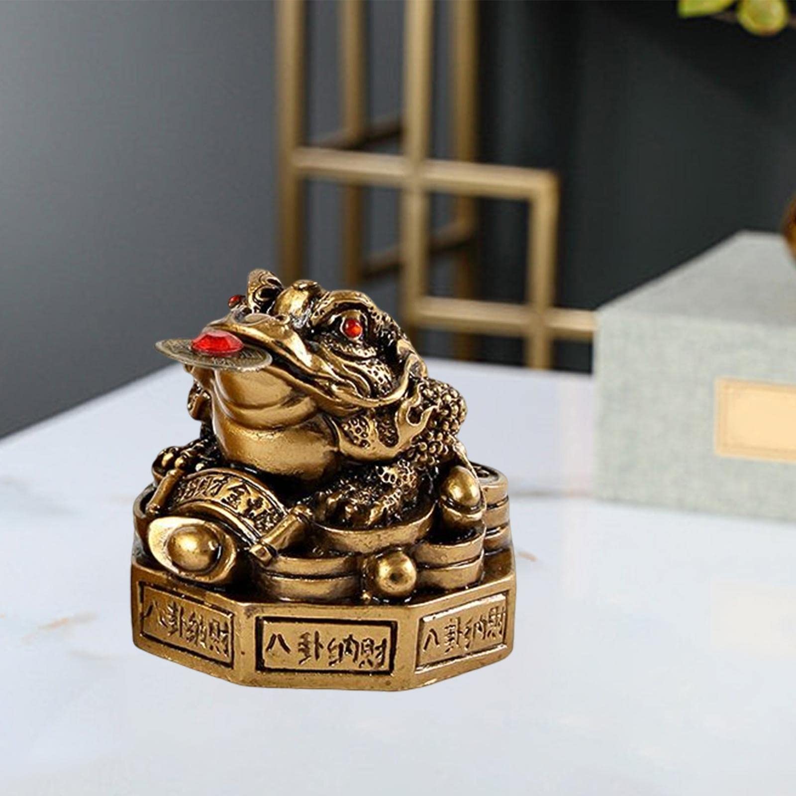 Amazon.co.jp: Folpus 中国の風水お金のカエルの像 3 本足のカエル