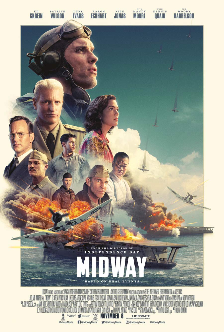 Amazon.co.jp: MIDWAY 映画ポスター 両面 オリジナル ファイナル 27x40