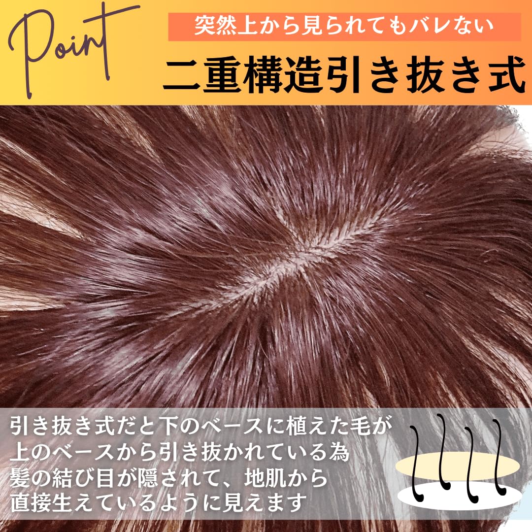 Amazon.co.jp: Luce brillare 部分ウィッグ ヘアピース トップピース
