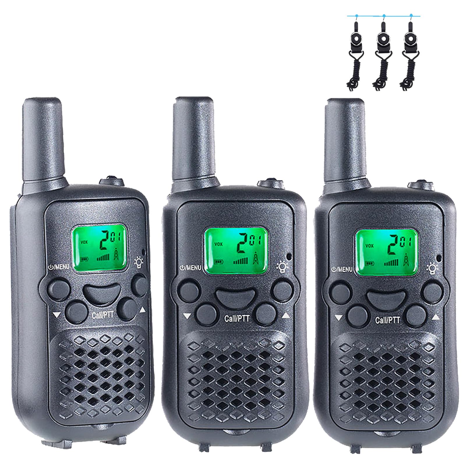 Amazon | トランシーバー 3台セット 免許・資格不要 首掛けストラップ