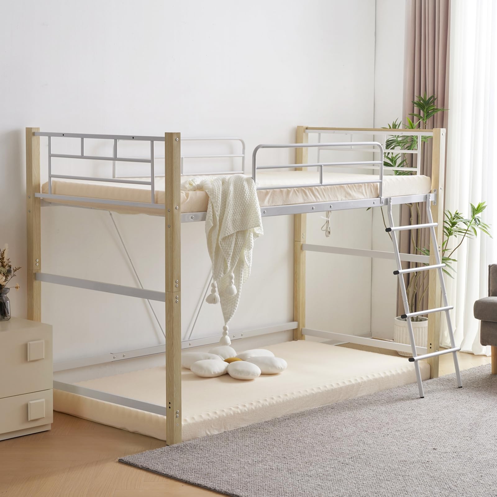 Amazon.co.jp: 【高さ130cm】 ロフトベッド パイプベッド シングル 耐